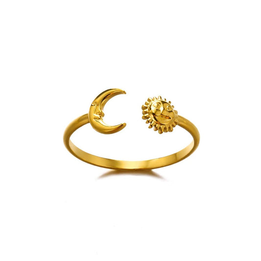 Sun and moon Ring - Gold